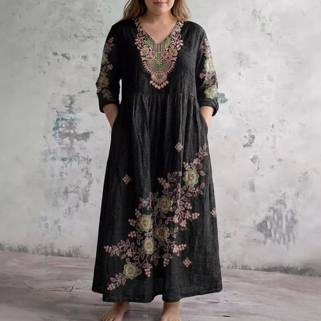 harlow maxi dress Women's Embroidered Floral with V-Neckline and Side Pockets for Travel – Curve & Bloom Xscape Women's Off-The-Shoulder Ruffled 30% Lyocell special moments Color:tiffany blue