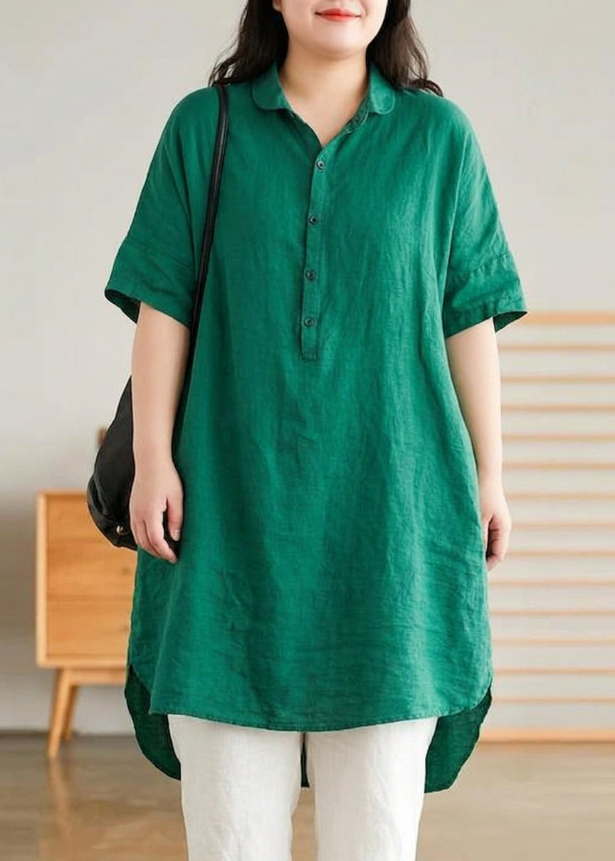 Women's Linen Casual Shirt Dress with Button Front Oversized for Everyday Wear Relaxed – Curve & Bloom