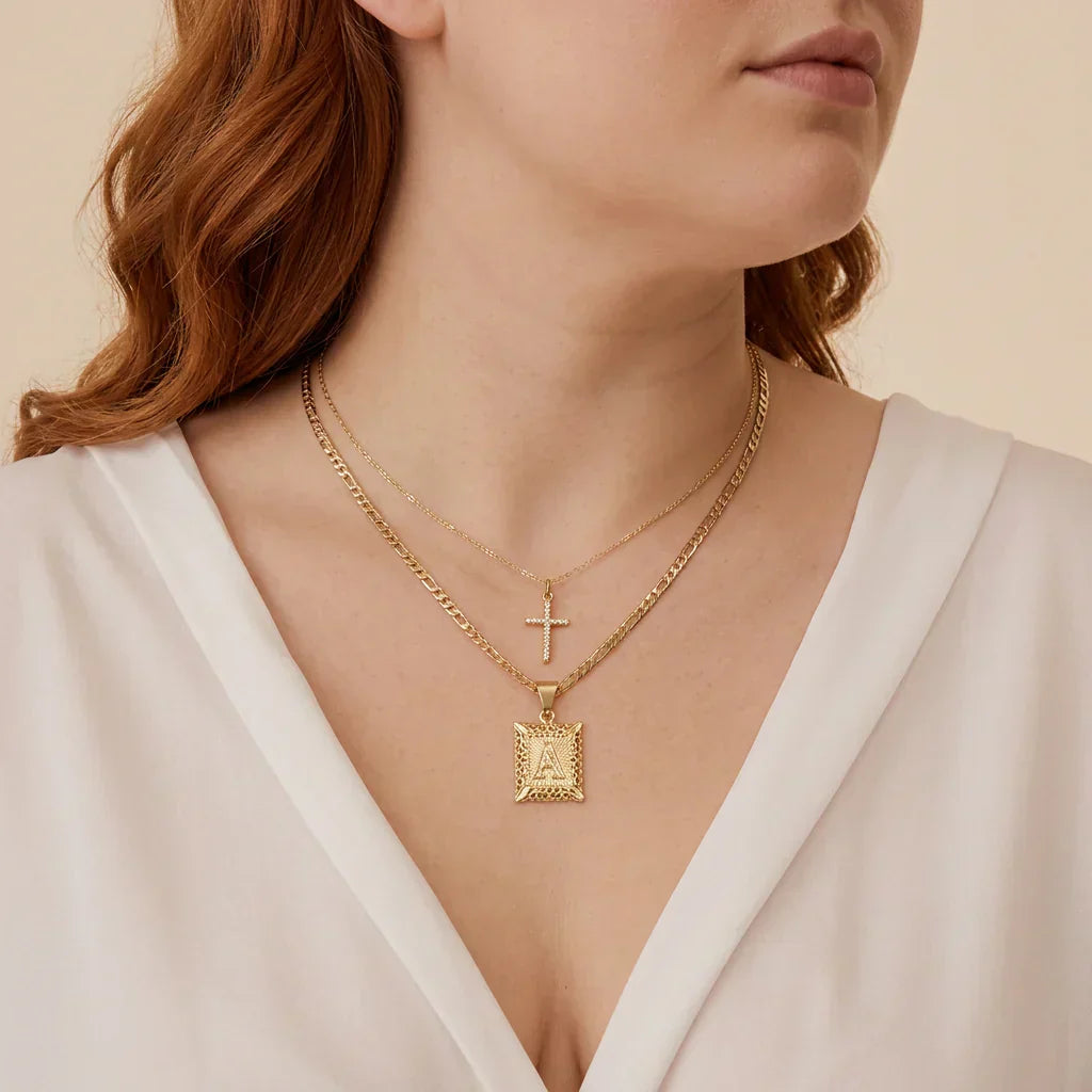 Seraphina Initial Necklace Set | Gold