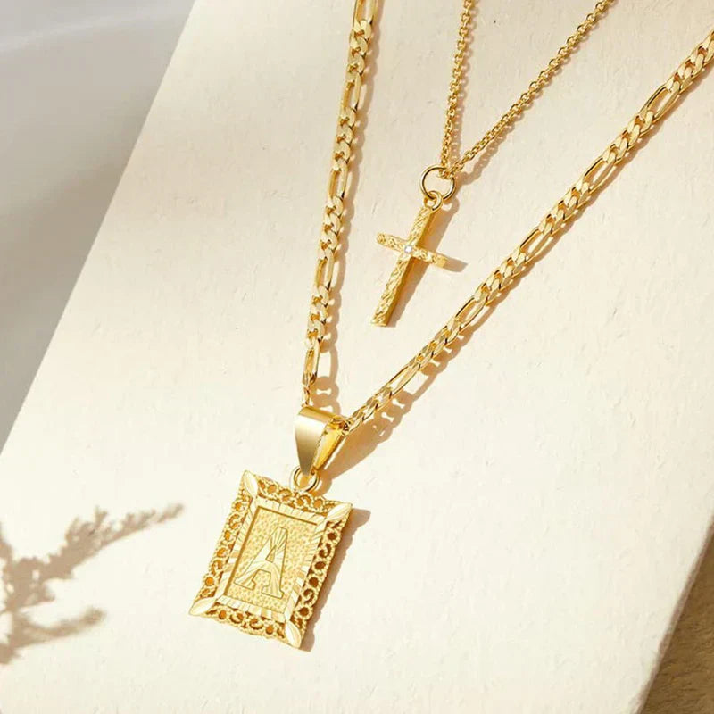 Seraphina Initial Necklace Set | Gold
