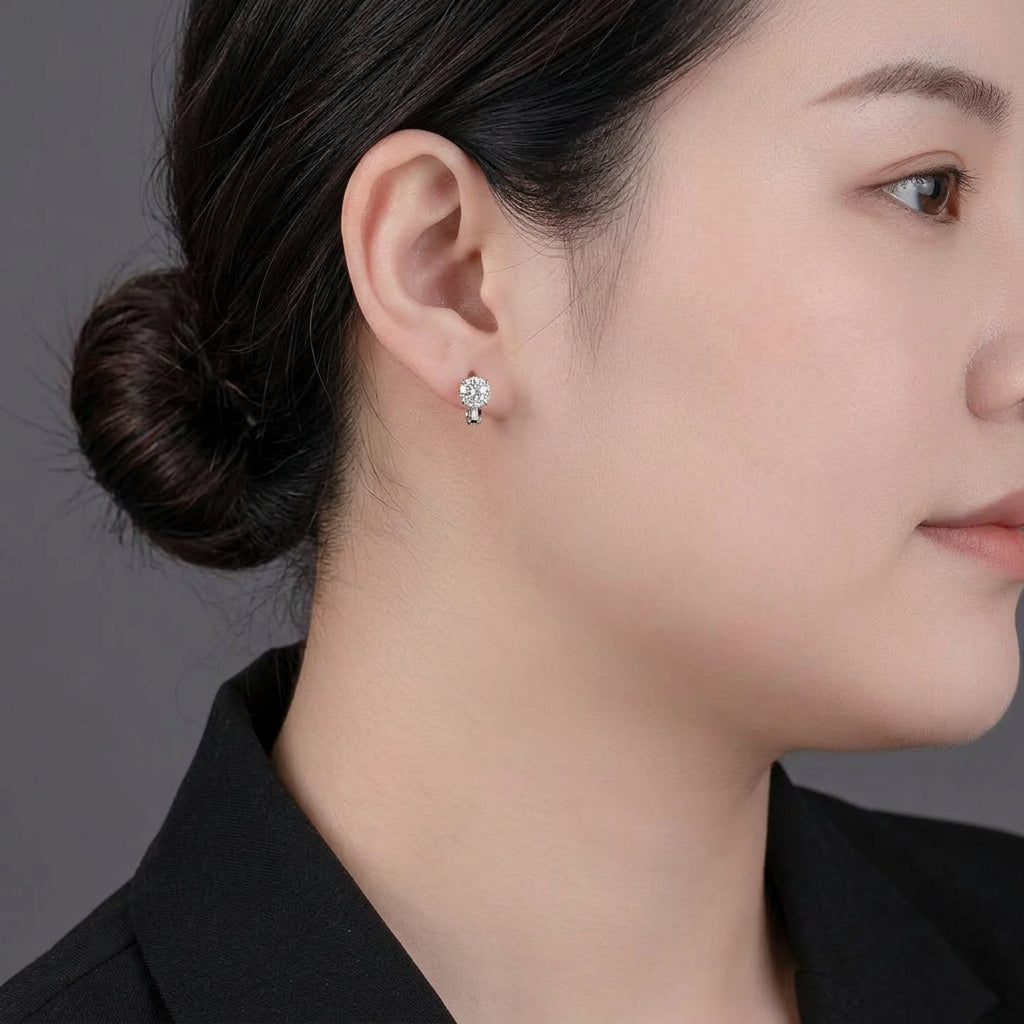 Hana square earrings | White Gold