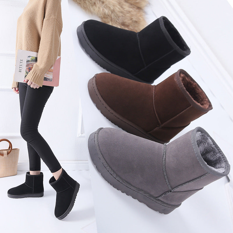 Faux Fur Snow Boots for Women, Warm Non-Slip Winter Boots