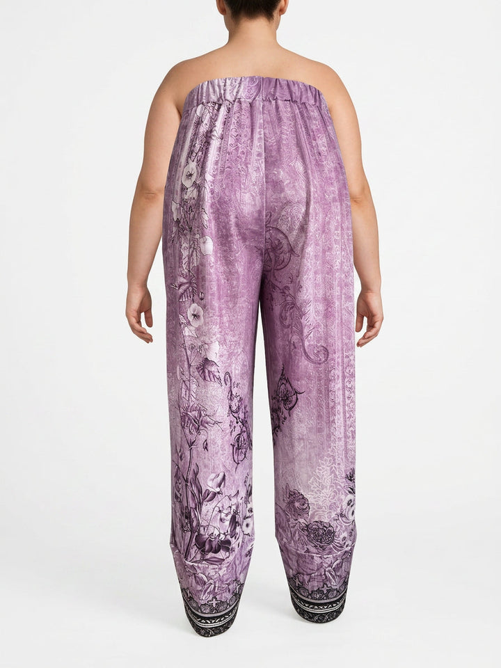 Olwen | Vintage Floral Capri Pant With Elastic Waist