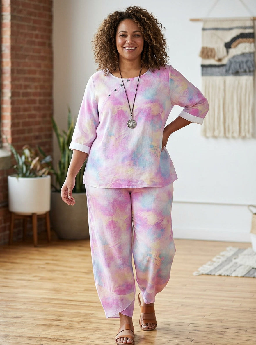 Arabella 3D Print Set: Effortless Casual Style