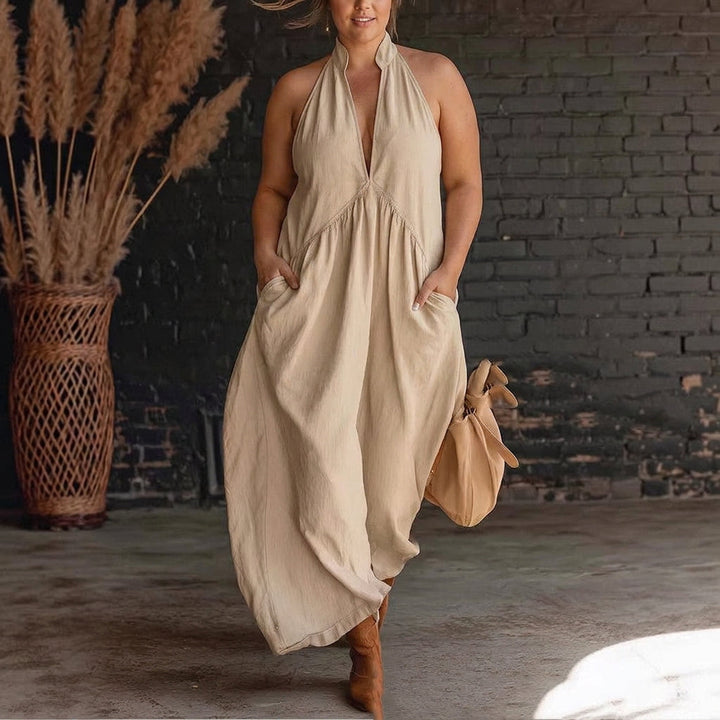 Giselle Mandarin-Collar Dress: Effortless Elegant Comfort