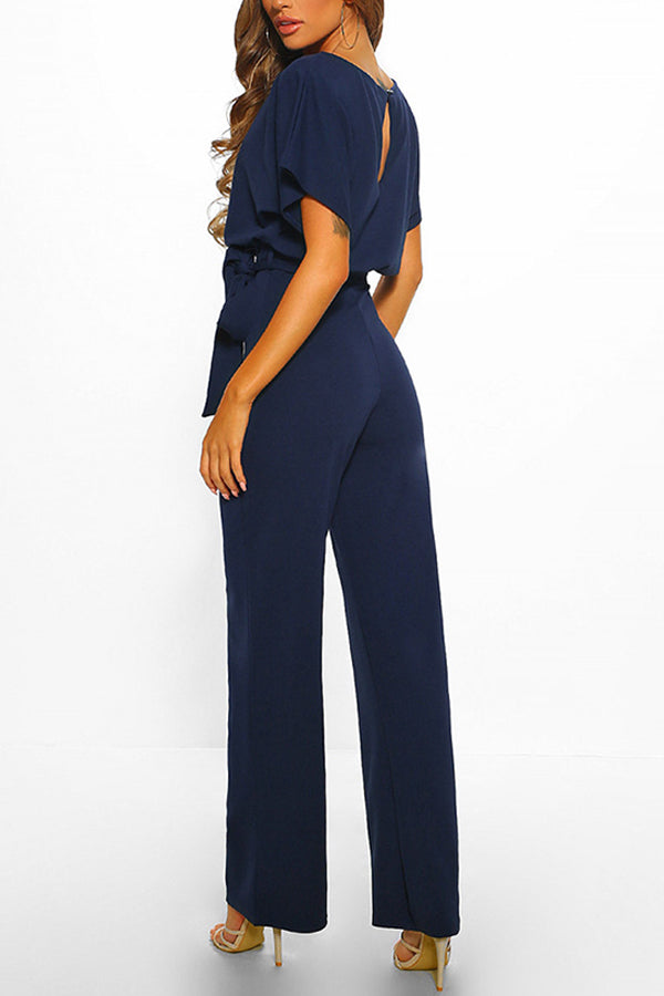 Cassia - Summer button tie short sleeved Jumpsuit