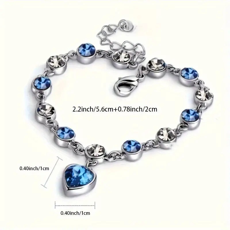 Heledd Heart Glow Bracelet | White Gold