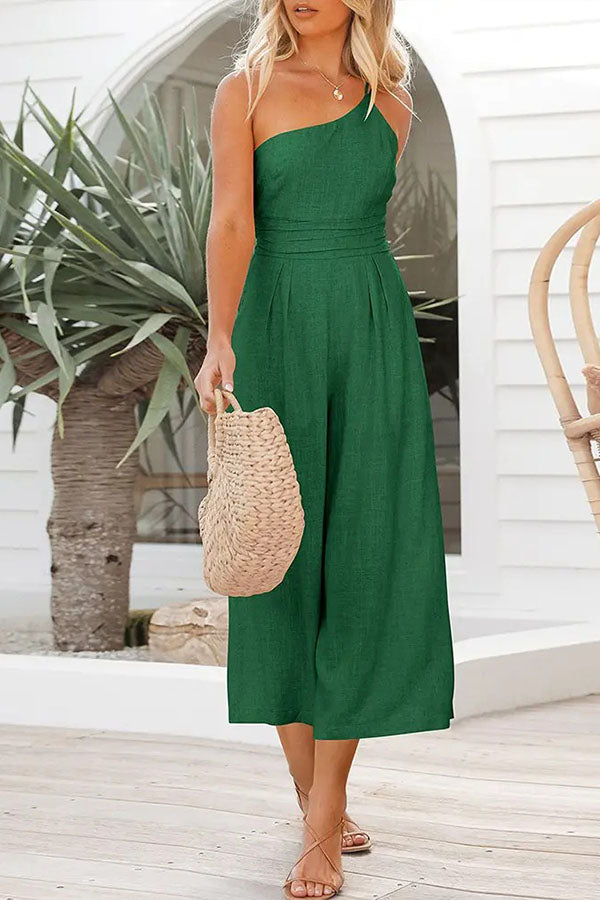 Shiloh - Sexy Sling Waist Pocket Straight Sleeveless Jumpsuit