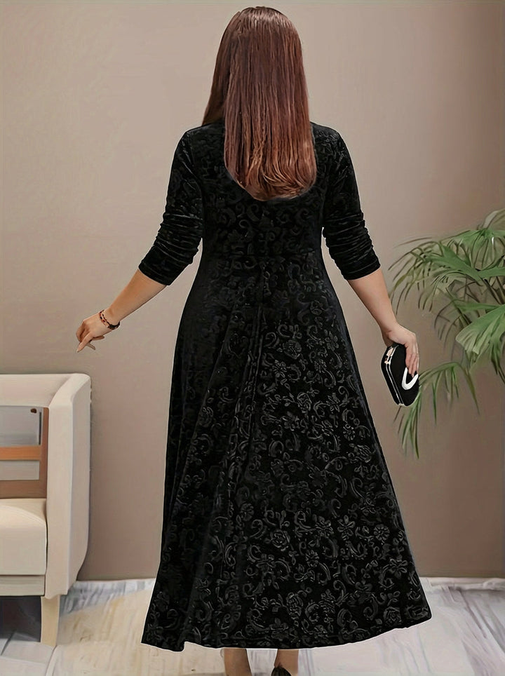 Evadne | Elegant Patterned Maxi Dress
