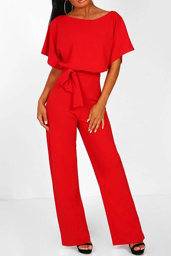 Cassia - Summer button tie short sleeved Jumpsuit
