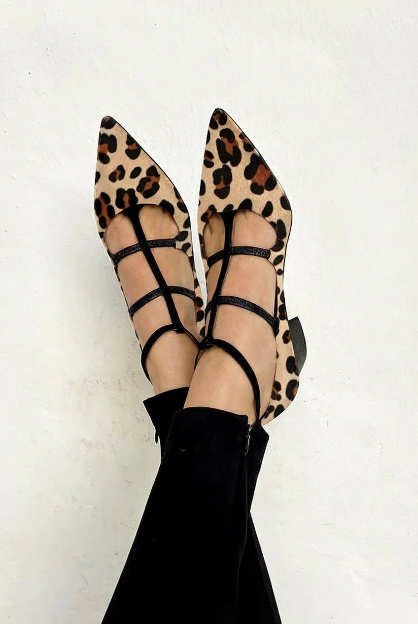 SUNNIVA PRINT BALLET FLATS WITH STRAPS