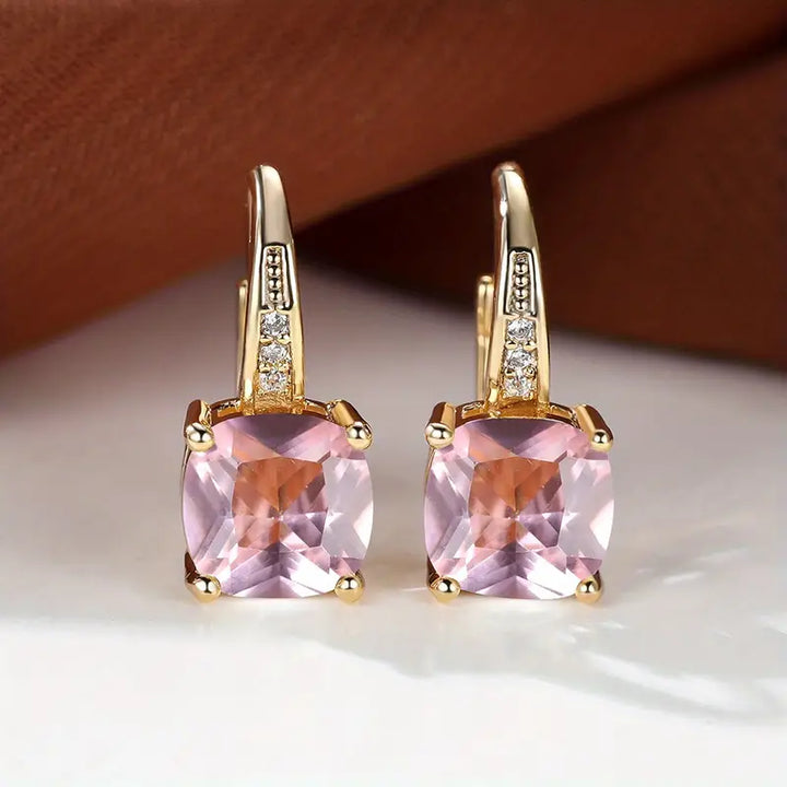 Kaia Sapphire Stone Hoop Earrings | Gold