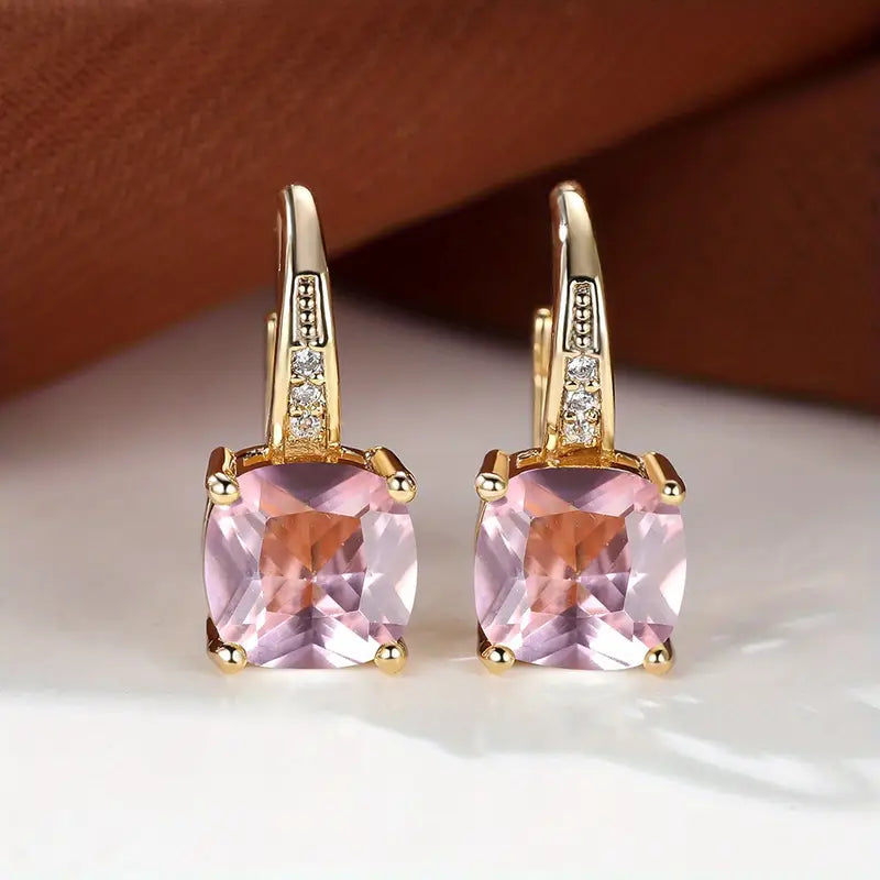 Amity Stone Hoop Earrings | Gold