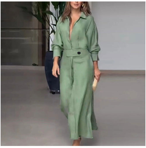 Wynne V-Neck Slim Dress: Elegant Sky Blue Statement