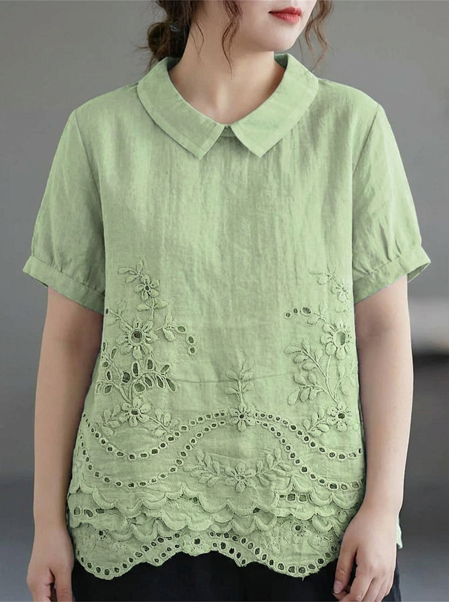 Hazel | Floral Embroidered Shirt