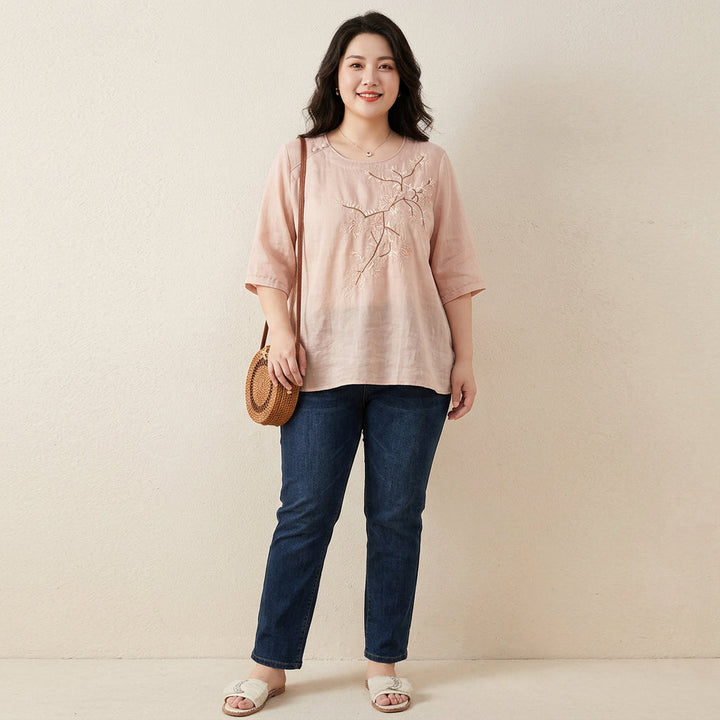 Isadora - Pure Cotton Embroidered Womens Top