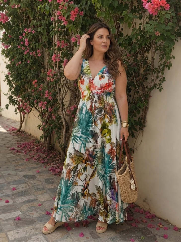 Ilse | Sleeveless Empire Waist Midi Dress