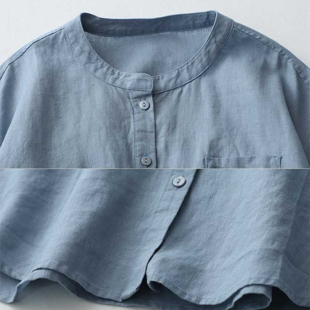 Cataleya - Classic Pure Cotton Plain Shirt With Pocket