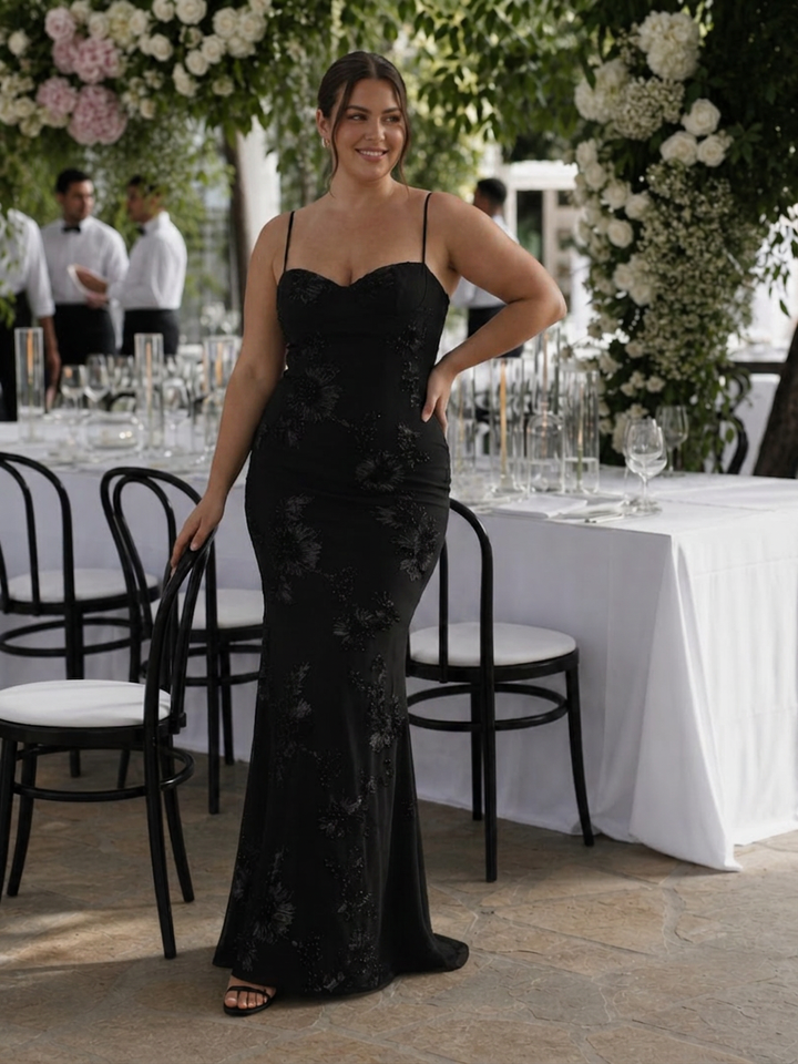 Clover | Spaghetti Strap Corset Bodice Maxi Dress