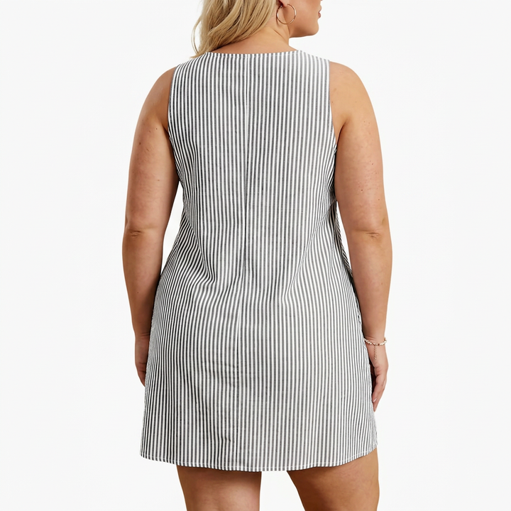 Pemberley | Sleeveless Striped Pocket Dress