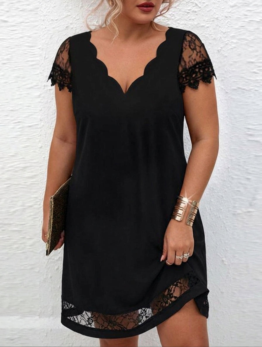 Sorrel | Lace Sleeve Midnight Grace Dress