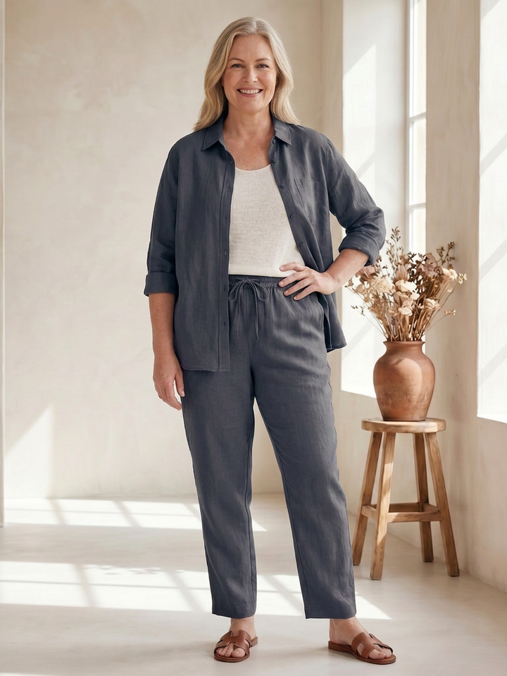 Paloma | Long Sleeve Shirt Tapered Pants Set