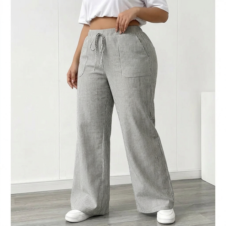 Saffron | Striped Pant With Pockets
