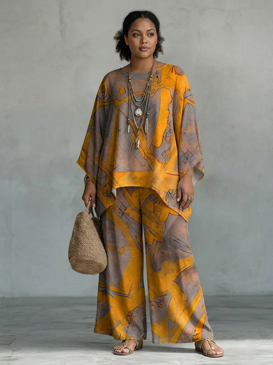 Yasmin | Golden Muse Flowing Two-Piece Set