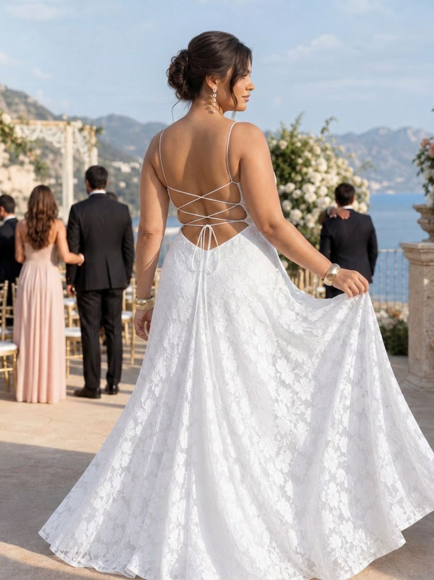 Noa | Spaghetti Strap Full Lace Maxi Dress
