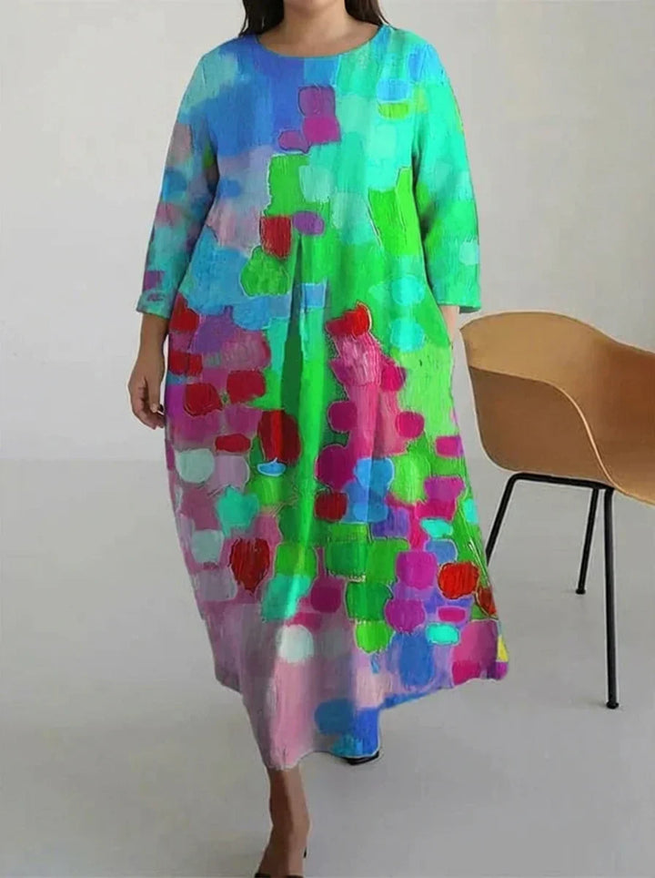 Vael | Casual Oil Art Flory Print Dress