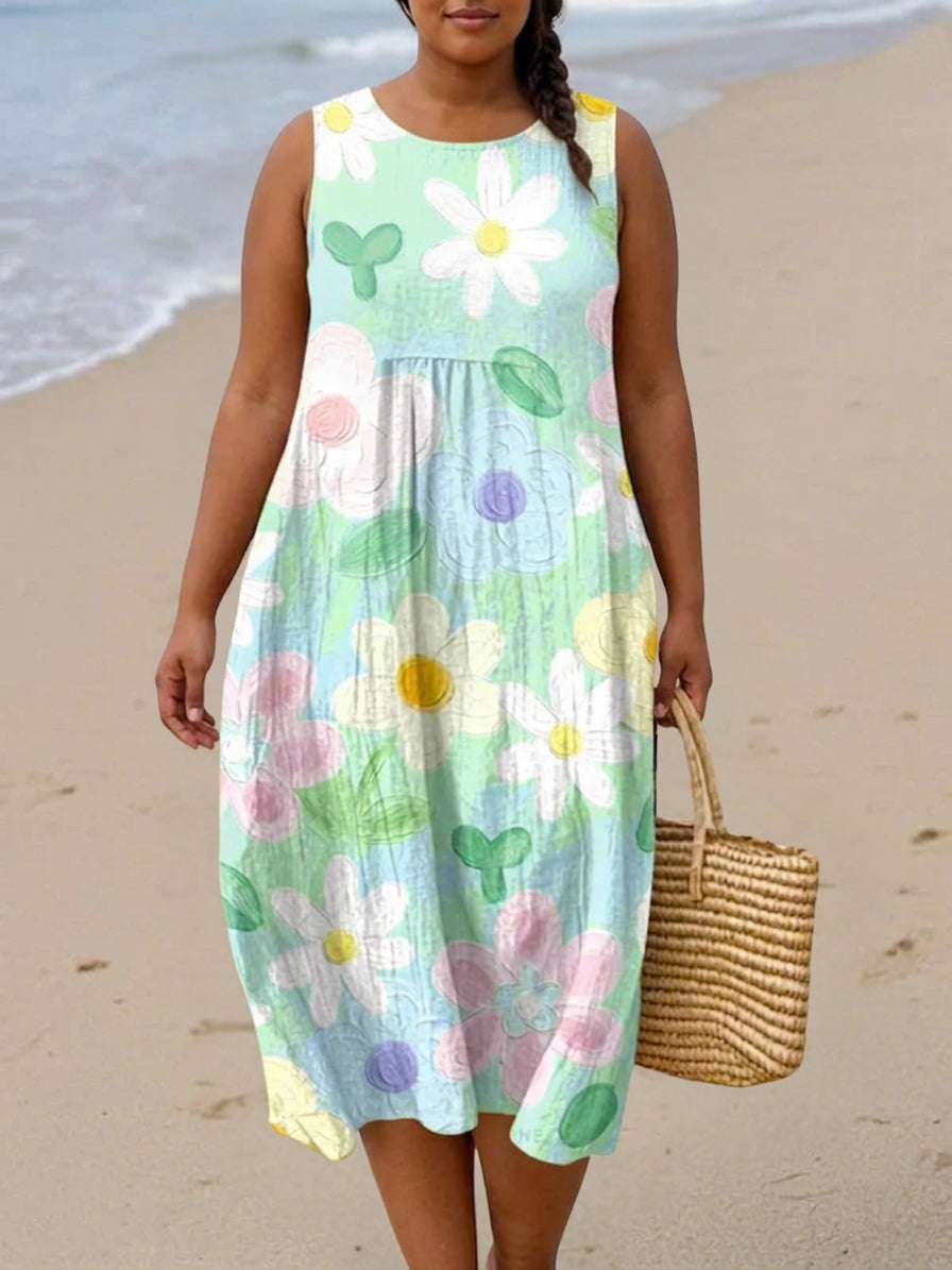 Adeline Pastel Blossom Midi Dress