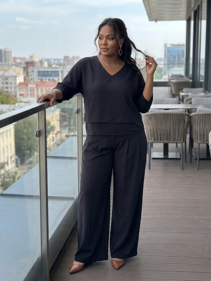 Lael | Layered Top Wide Leg Set