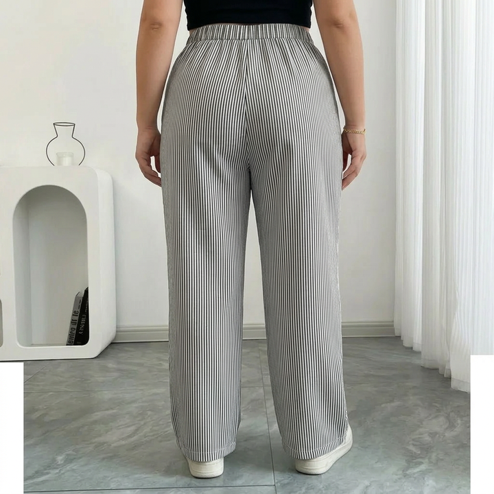 Saffron | Striped Pant With Pockets