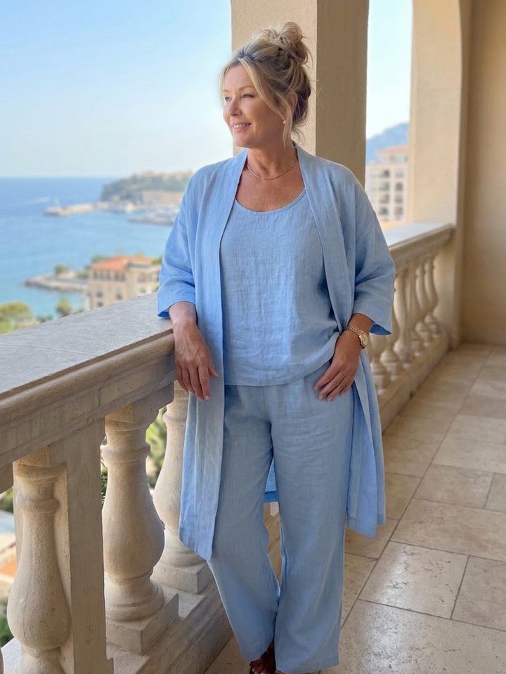 Evadne | Three Piece Relaxed Top Pant Set