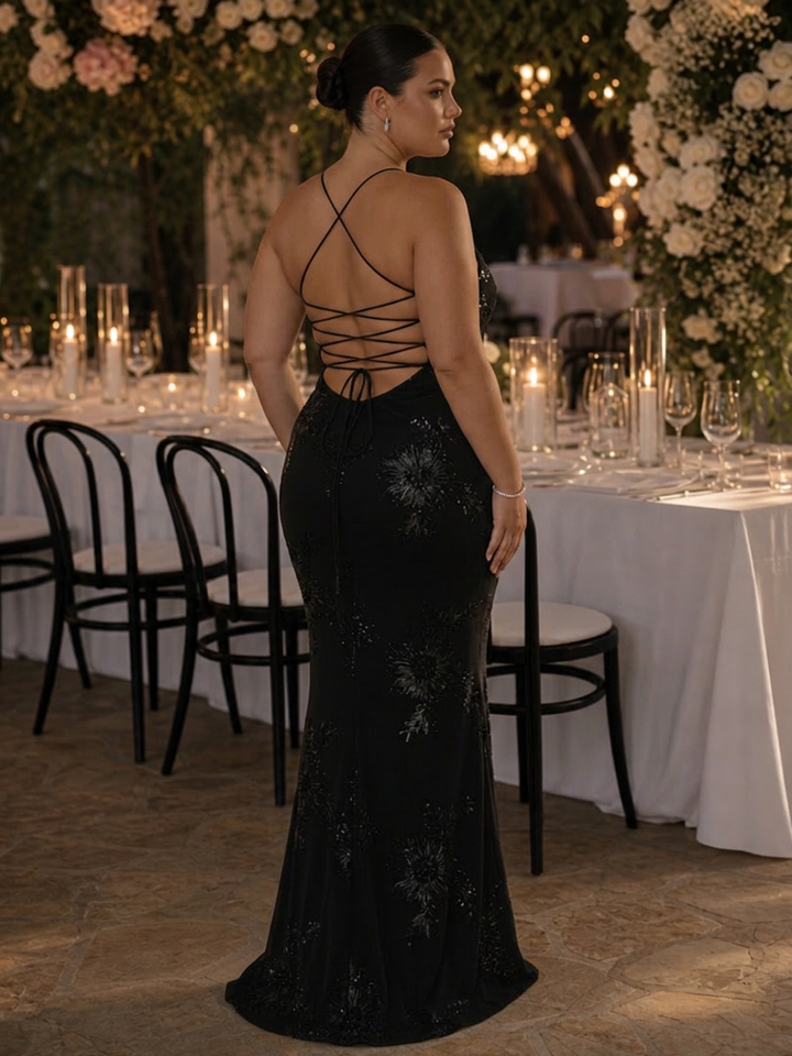 Clover | Spaghetti Strap Corset Bodice Maxi Dress