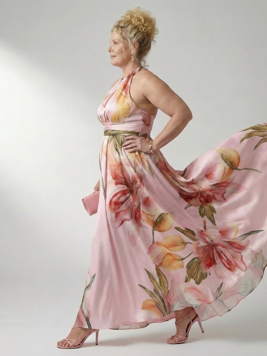 Rhea | Light Floral Maxi Dress
