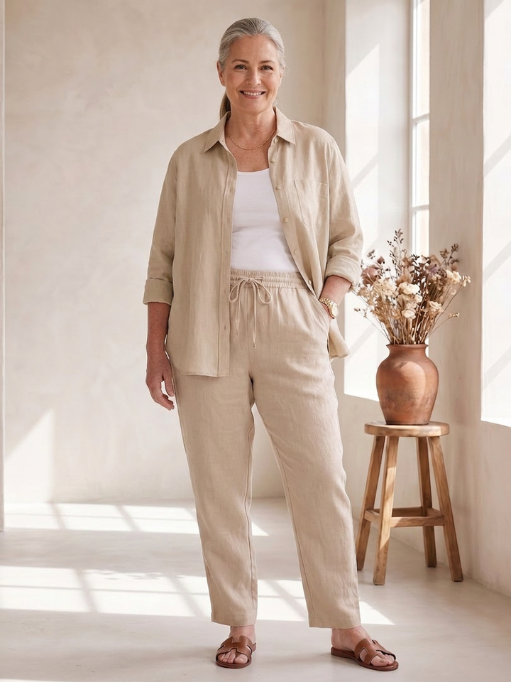 Paloma | Long Sleeve Shirt Tapered Pants Set