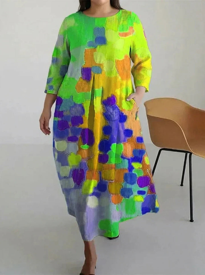 Vael | Casual Oil Art Flory Print Dress