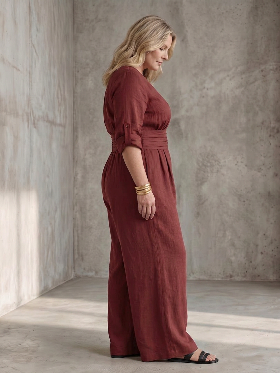 Maeve | Cross Front Wide Leg Jumpsuit