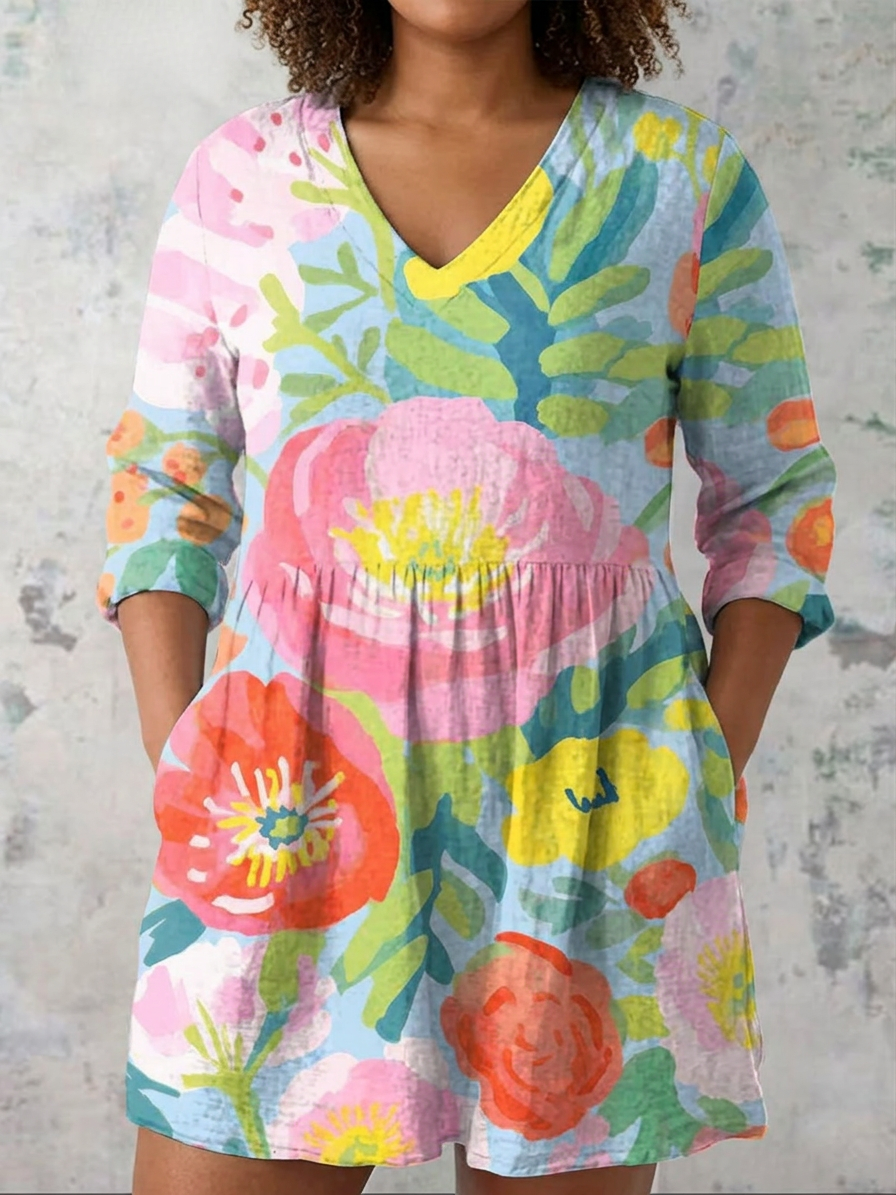 Evadne | Long Blouse with V-Neck