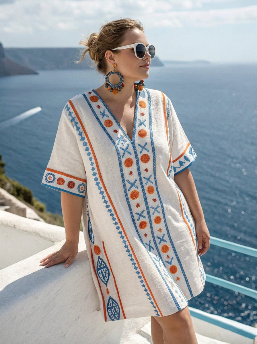 Alma | Coastal Embroidered Mini Dress
