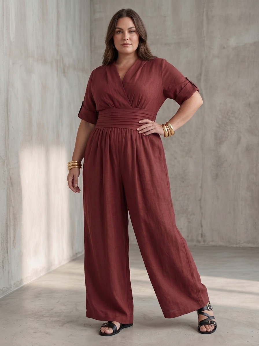 Maeve | Cross Front Wide Leg Jumpsuit