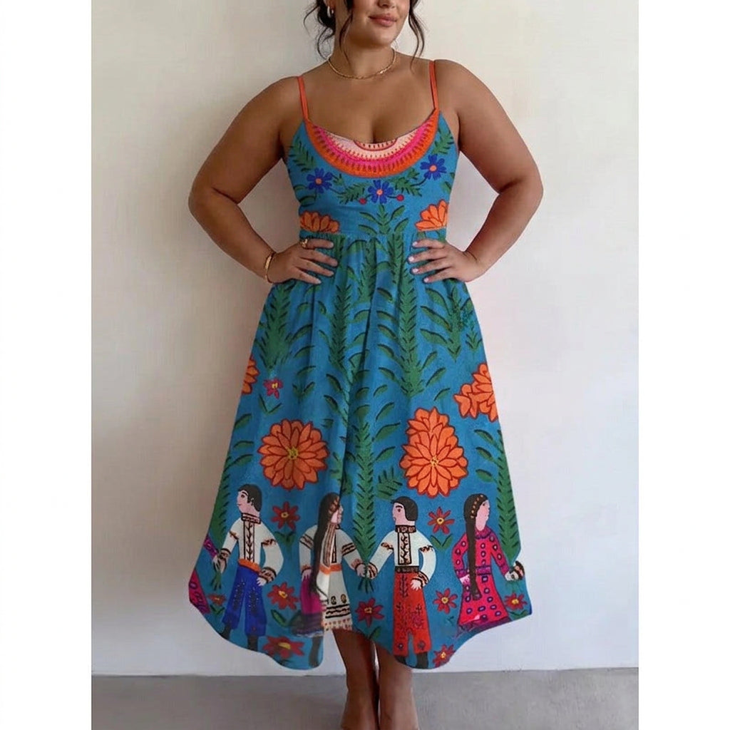Lara | Folk Garden Midi Dress