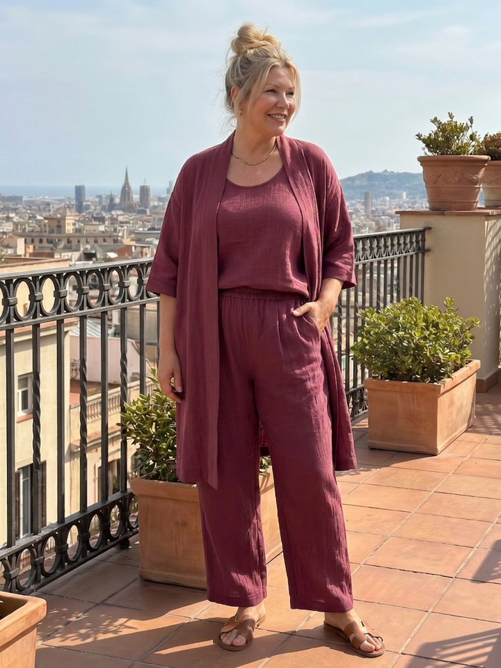 Evadne | Three Piece Relaxed Top Pant Set