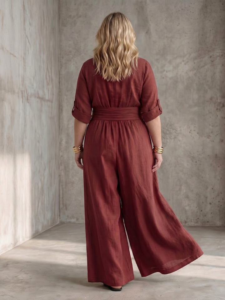 Maeve | Cross Front Wide Leg Jumpsuit