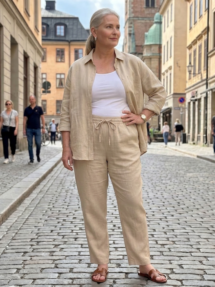 Paloma | Long Sleeve Shirt Tapered Pants Set