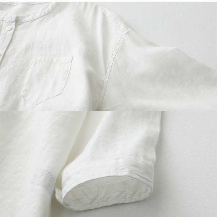 Cataleya - Classic Pure Cotton Plain Shirt With Pocket