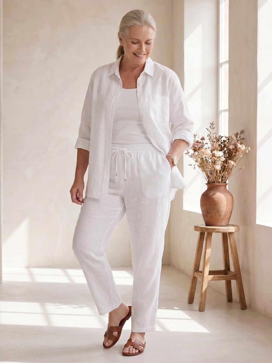 Paloma | Long Sleeve Shirt Tapered Pants Set