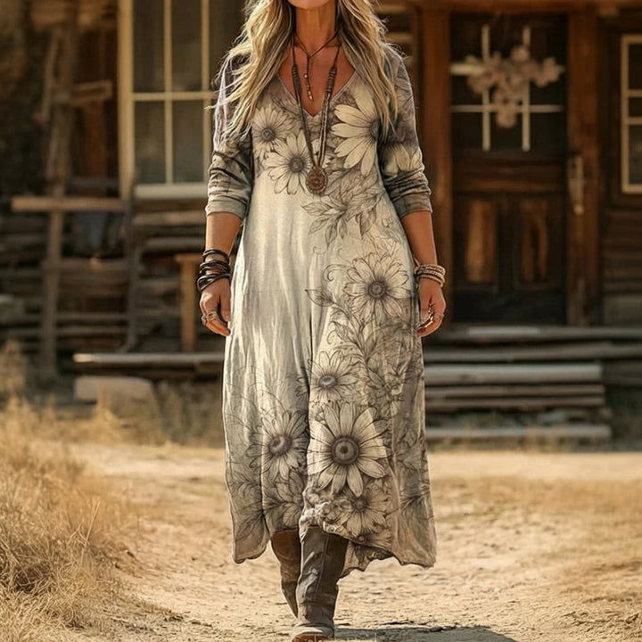 Juna | Vintage-Inspired Long Sleeve Casual Dress