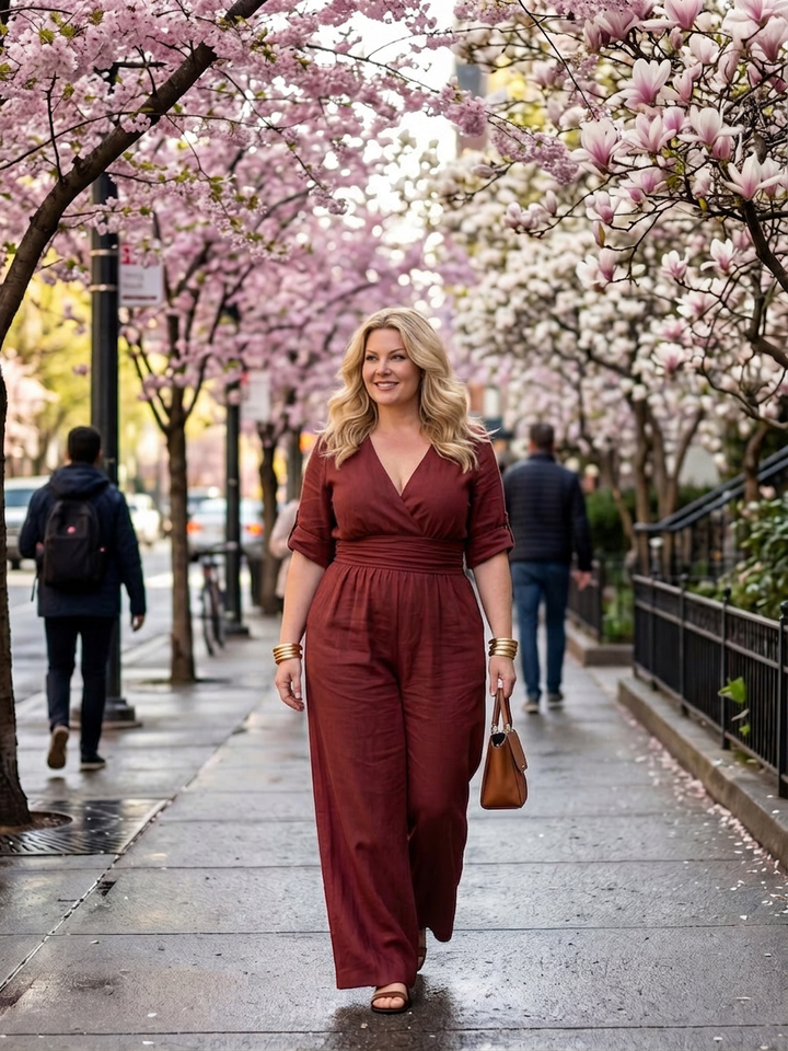 Maeve | Cross Front Wide Leg Jumpsuit